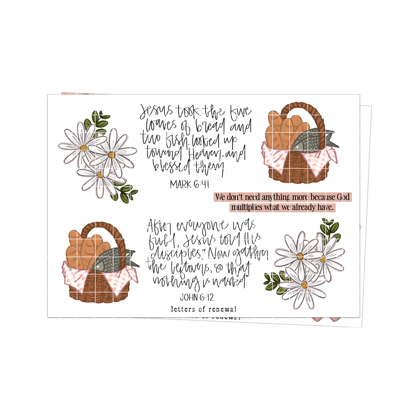 Digital | 5 Bread 2 Fish Sticker Sheet