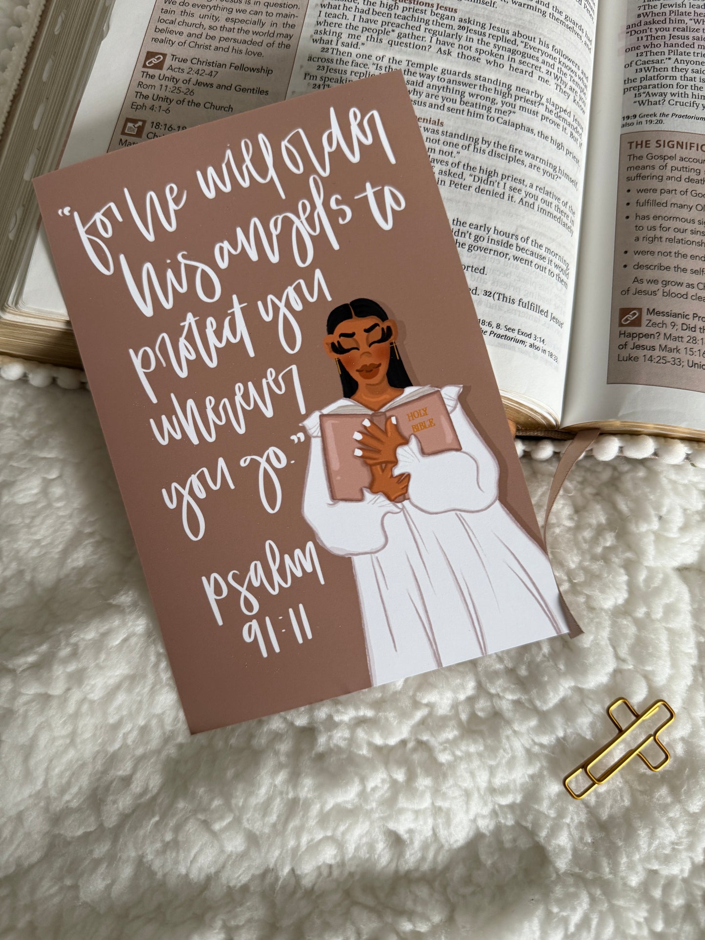 Psalm 91:11 Art Print