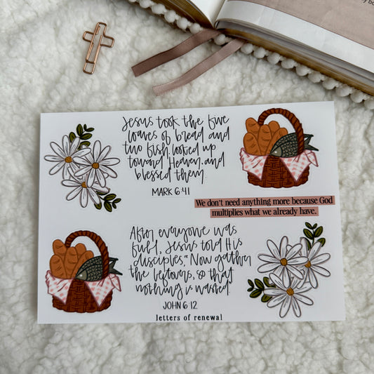 Bread and Fish Sticker Sheet