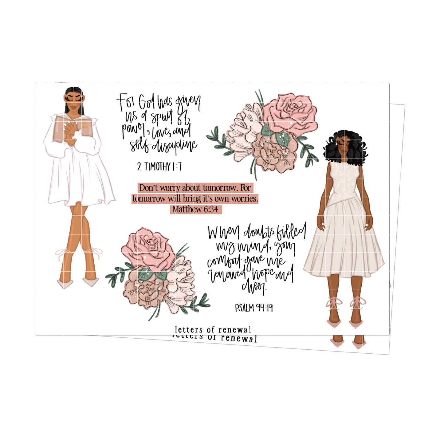 Digital | Psalm 94:19 x 2 Timothy 1:7 Sticker Sheet