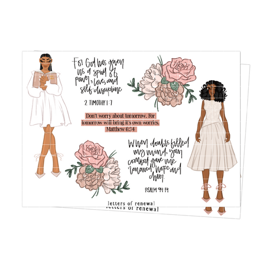 Digital | Psalm 94:19 x 2 Timothy 1:7 Sticker Sheet